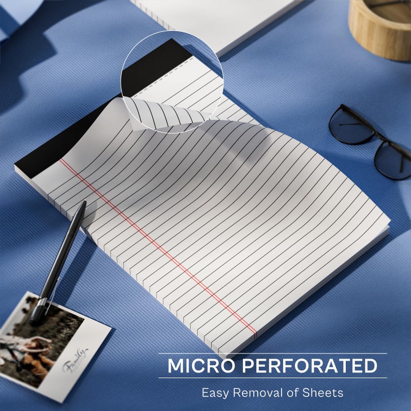 PINJINGPRO Notepads 8.5 x 11 Legal Pads of Paper, 8 Pack Note Pads 8.5 x 11 Lined Paper Wide Ruled, Perforated Legal Pad 8.5 x 11'' Paper Pads with Strong Backer Note Pad for Office, School, Homework - Image 4